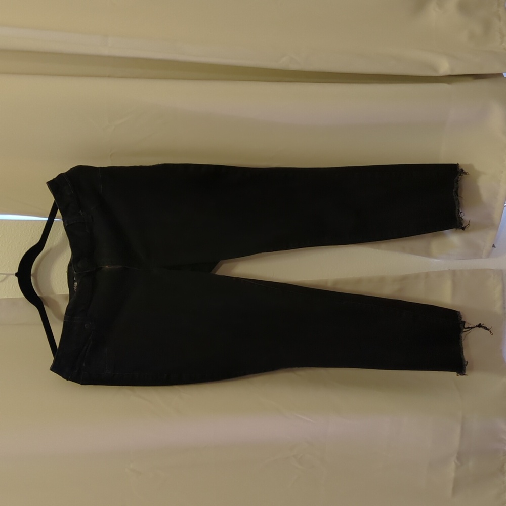 Women's Maurices Black Skinny Leg Jeans 14W Raw Hem